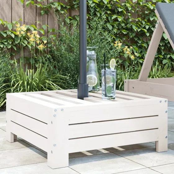 Skjuler til parasolfod i massivt fyrretræ – rustikt sidebord