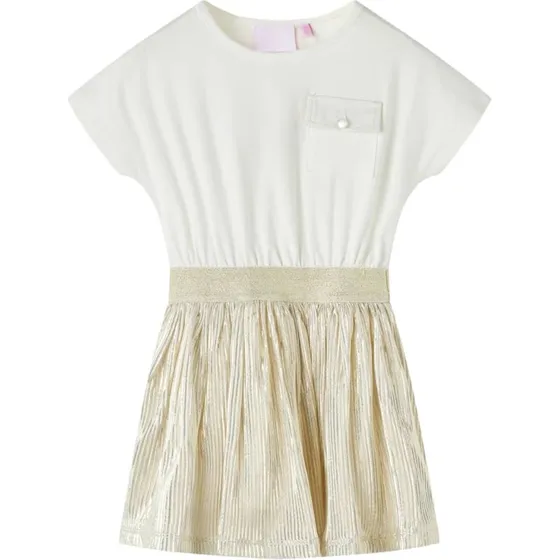 Kortrmet brnekjole str. 128  ecru