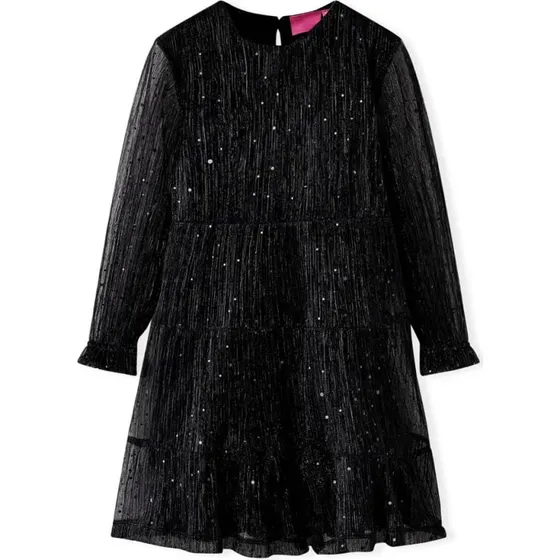 Langrmet sort kjole til brn str. 128