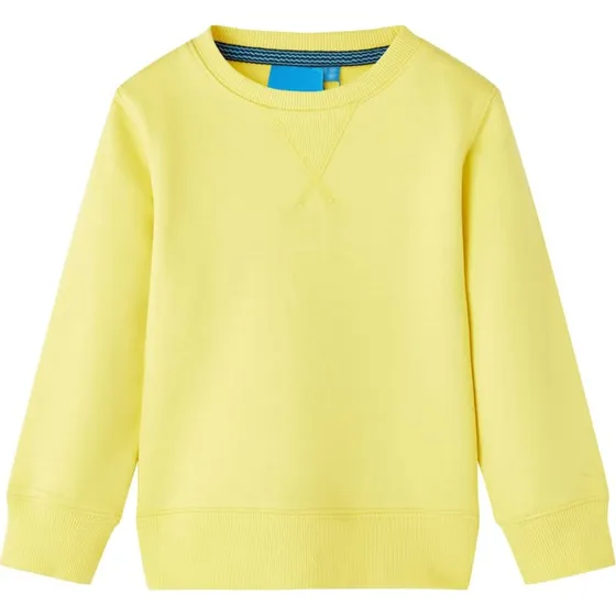 Børnesweatshirt lysegul, str. 116 – blød & holdbar