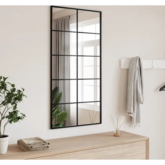 Vægspejl 50x100 cm rektangulært - sort jernramme