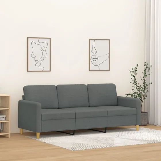 3-personers sofa 180 cm i mørkegråt stof
