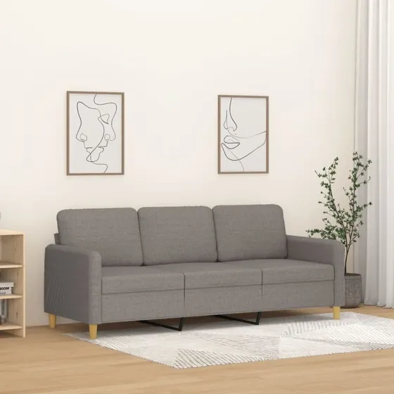 3-personers sofa 180 cm i gråbrunt stof
