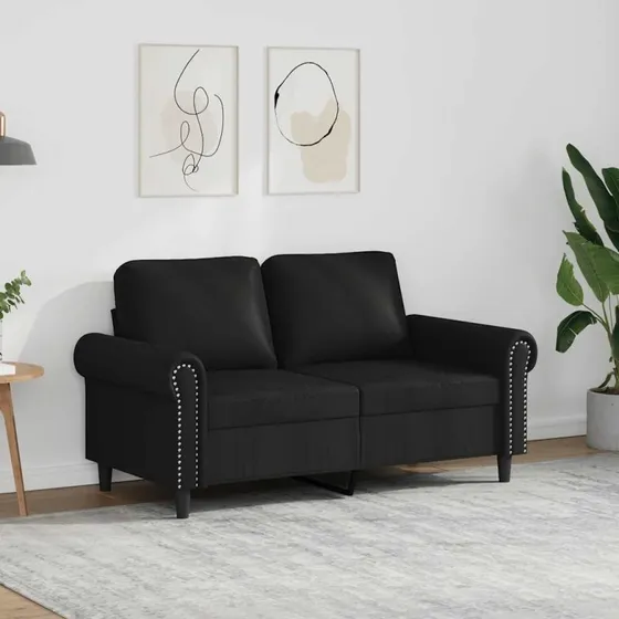 2-personers sofa 120 cm i sort kunstlæder