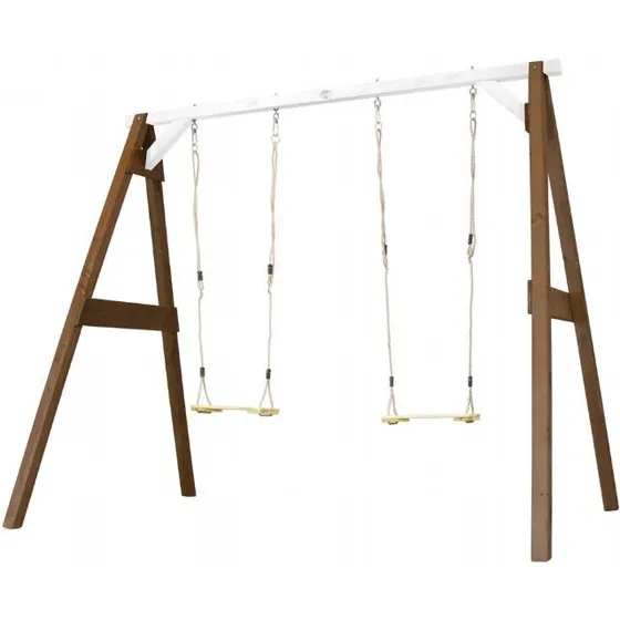 AXI dobbelt gyngestativ - brun/hvid, 2 gynger