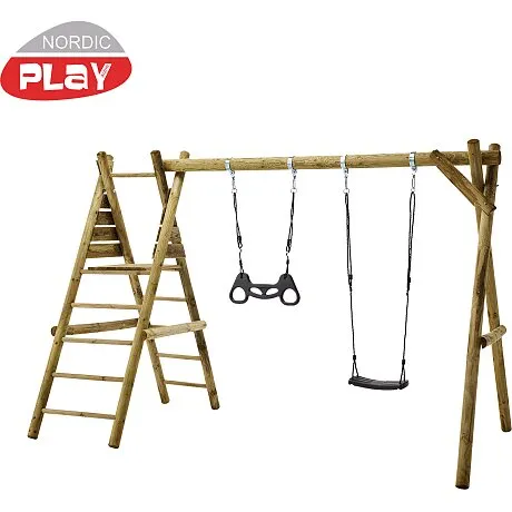 Nordic Play gyngestativ med platform, 1 gynge & trapez