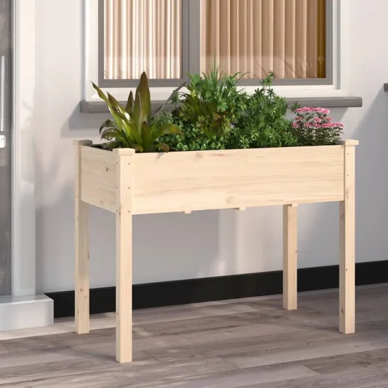 Plantekasse i massivt fyrretræ 118x59x76 cm med foring