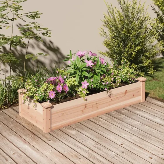 Højbed i massiv fyrretræ 120x45x25 cm med foring