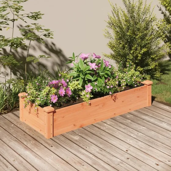 Højbed i massivt fyrretræ 120x45x25 cm med foring