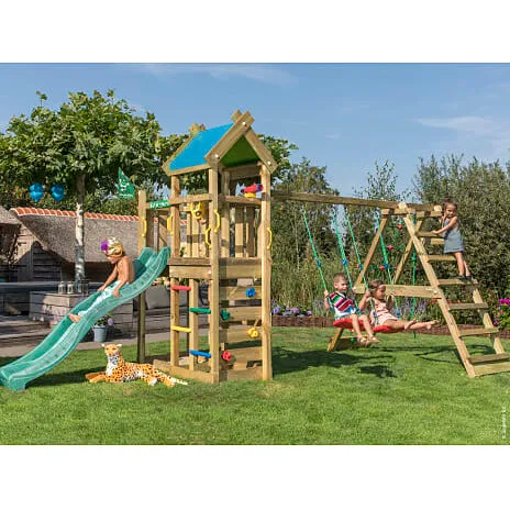 Jungle Gym Nomad klatrestativ med grøn rutsjebane