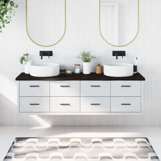 Bordplade i massivt egetr 180x60 cm - mrkebrun