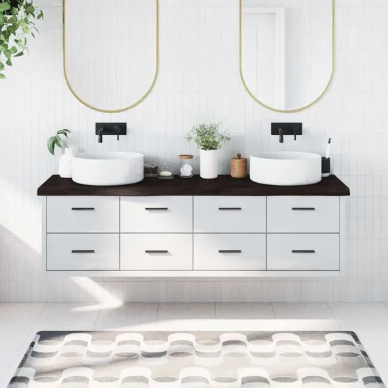 Bordplade i massivt egetr 180x60 cm, mrkebrun