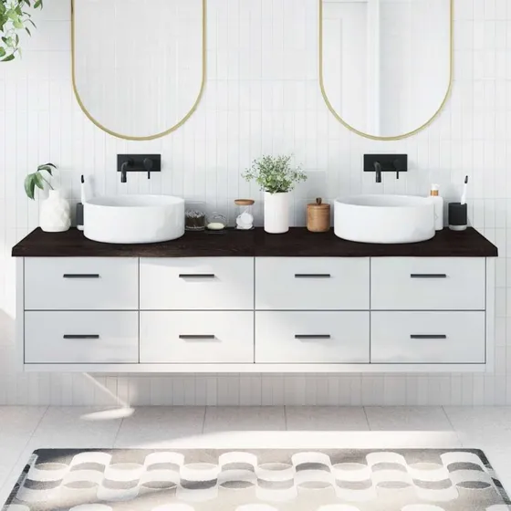 Bordplade i massivt egetr 200x50 cm, mrkebrun