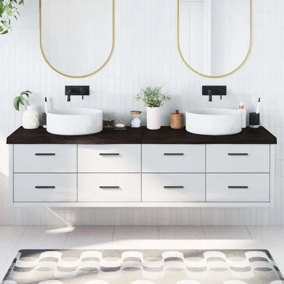 Bordplade i massivt egetr 200x50 cm - mrkebrun