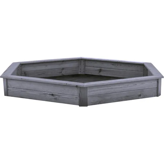 Nordic Play Active 6-kantet sandkasse, grå 156x182 cm