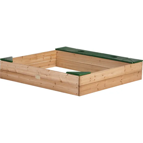 AXI Amy Sandkasse 115 x 115 cm med opbevaring (Brun/Grøn)