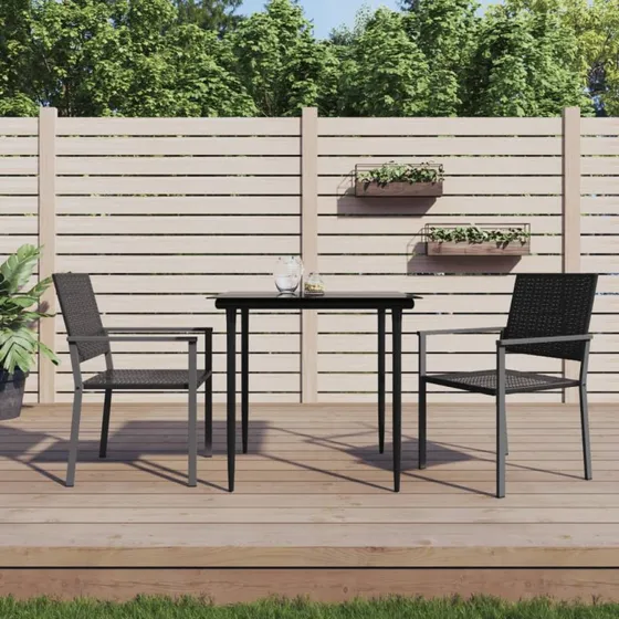 Spisebordssæt 3 dele til have - polyrattan & stål