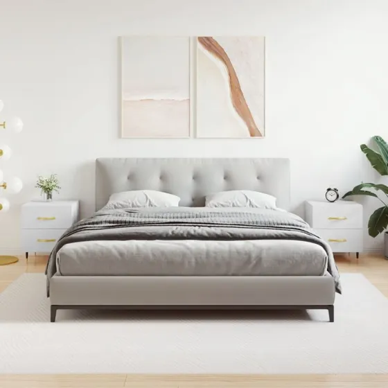 Sengeborde 2 stk. 40x35x47,5 cm – hvidt konstrueret træ