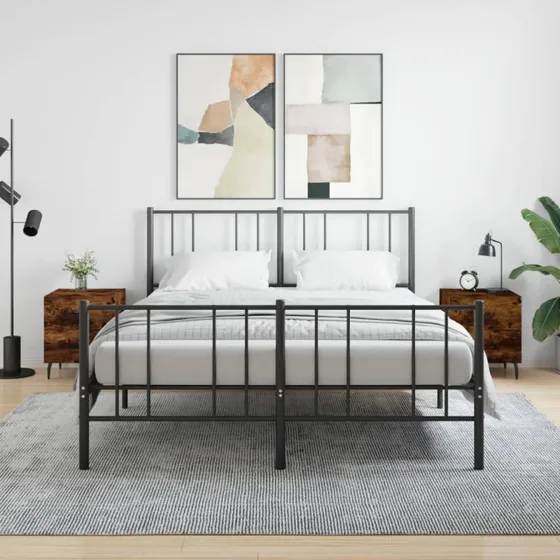 Sengeborde 2 stk 40x35x47,5 cm – Røget egetræ