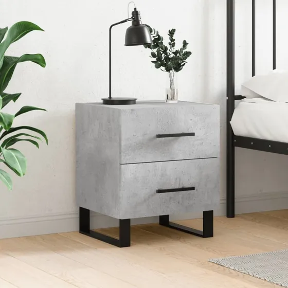 Sengebord 40×35×47,5 cm i konstrueret træ — betongrå