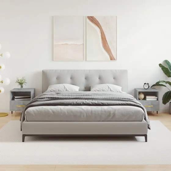 Sengeborde 2 stk. 40x35x47,5 cm – konstrueret træ, betongrå
