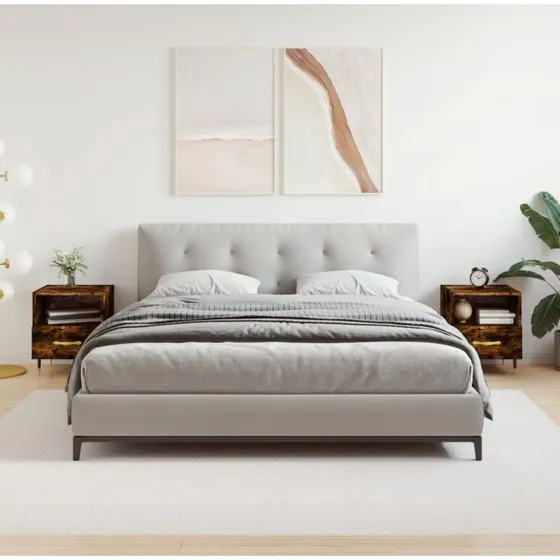 Sengeborde 2 stk. 40x35x47,5 cm røget egetræ