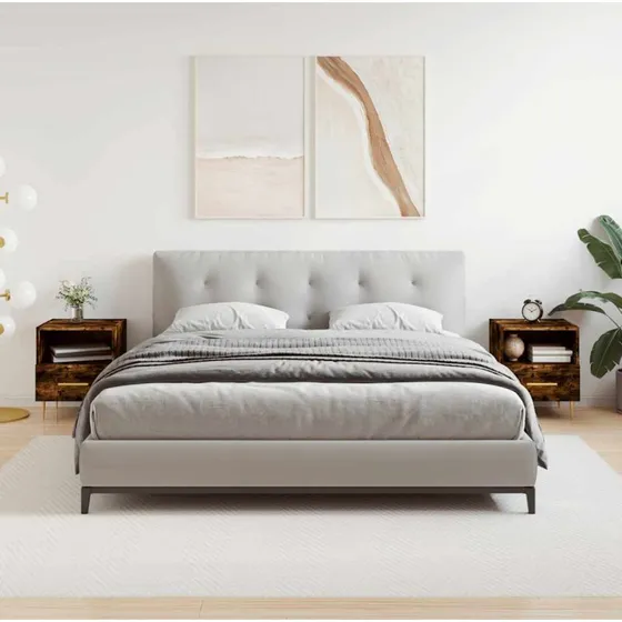 Sengeborde 2 stk. 40×35×47,5 cm – Røget egetræ