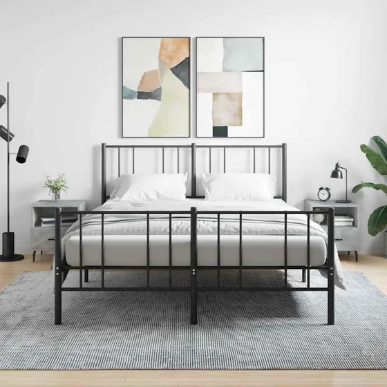 Sengeborde 2 stk. 40x35x47,5 cm – betongrå konstrueret træ
