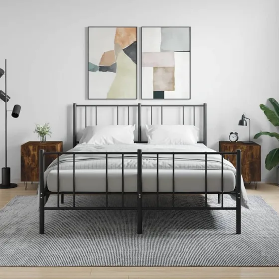 Sengeborde 2 stk. 40x40x50 cm – Røget egetræ