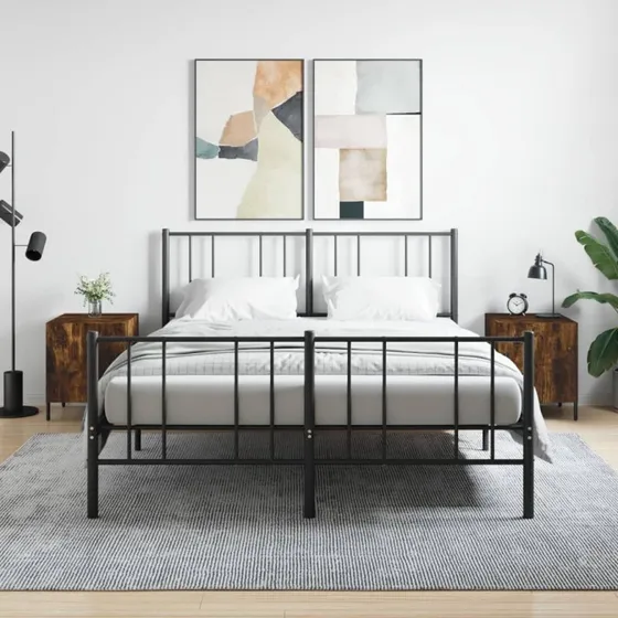 Sengeborde 2 stk. 40x40x50 cm - Røget egetrælook