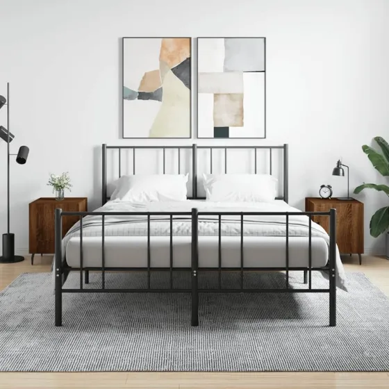 Sengeborde 2 stk 40x40x50 cm – konstrueret træ, brunt egetræ