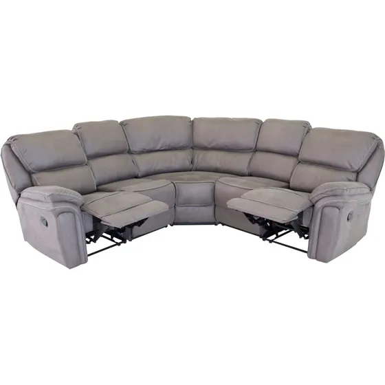 Saranda Recliner hjørnesofa 5-personers – Cognac mikrofiber