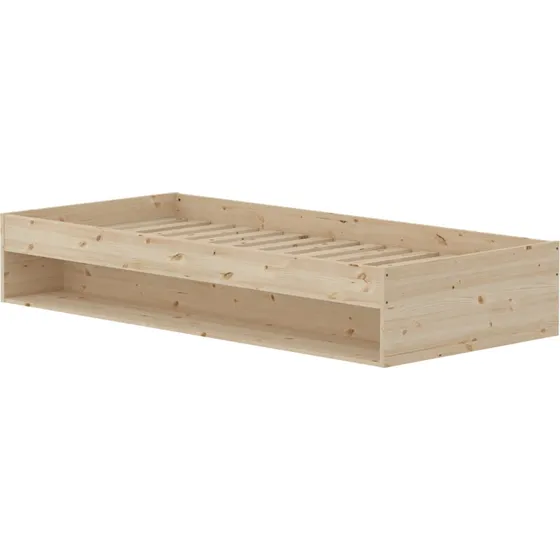 FLEXA Grow enkeltseng med hylde 90x200 cm, fyrretræ