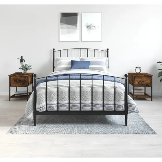 Sengeborde 2 stk. røget egetræ 34×35,5×45 cm