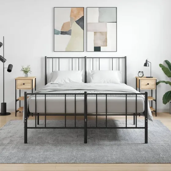 Sengeborde 2 stk. 34×36×70 cm – Sonoma-eg, konstrueret træ