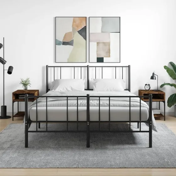 Sengeborde 2 stk. 40x41x50 cm – røget egetræ