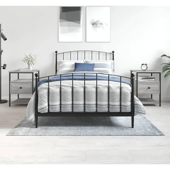 Sengeborde 2 stk. 40x42x56 cm – Grå Sonoma-eg