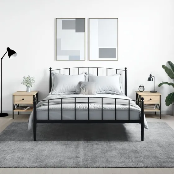 Sengeborde 2 stk. Sonoma-eg 40x42x45 cm - Industrielt