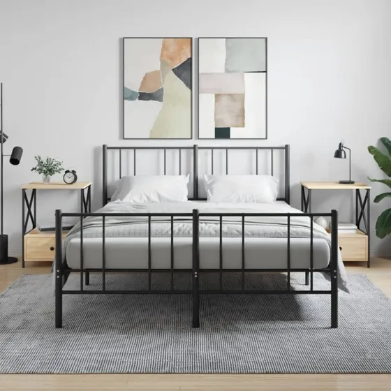 Sengeborde 2 stk. 50x41x65 cm – Sonoma-eg, industrielt