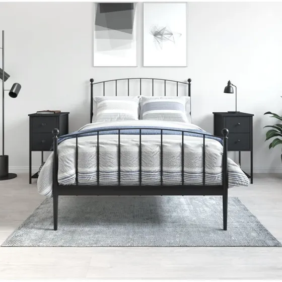 Sengeborde 2 stk. 32x42x70 cm sort – robust design