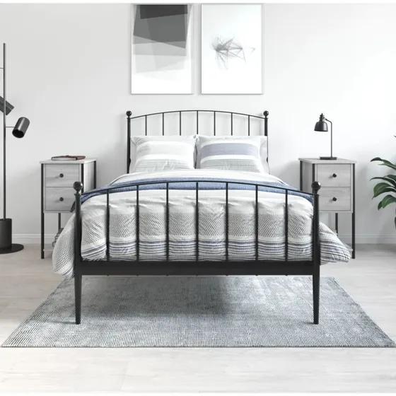 Sengeborde 2 stk. 32x42x70 cm - Grå Sonoma-eg