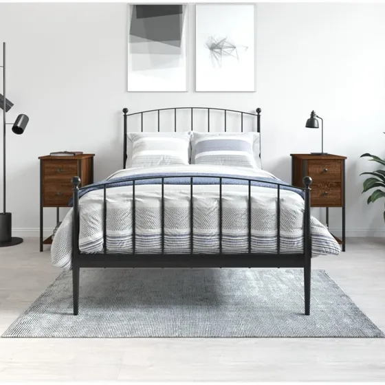 Sengeborde 2 stk. 32x42x70 cm – brunt egetrælook