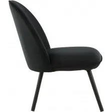 Polar Lounge Stol - Sort fløjl med sort metalben