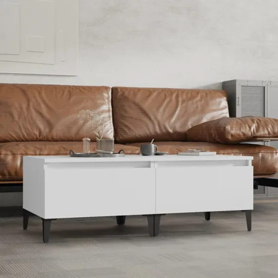 Sideborde 2 stk. 50x46x35 cm hvidt konstrueret træ