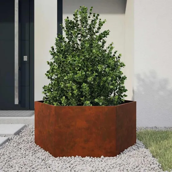 Plantekasse med ben i cortenstål, rustfarvet 30x30x30 cm