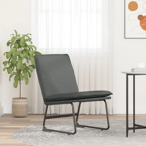 Loungestol i stof mørkegrå 52x75x76 cm