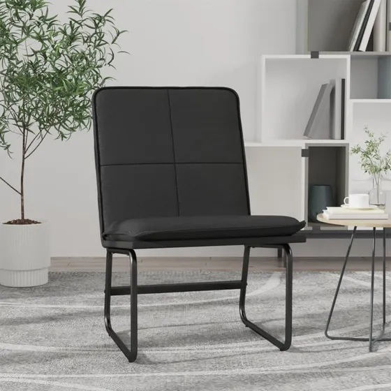 Loungestol i kunstlæder sort 54x75x76 cm