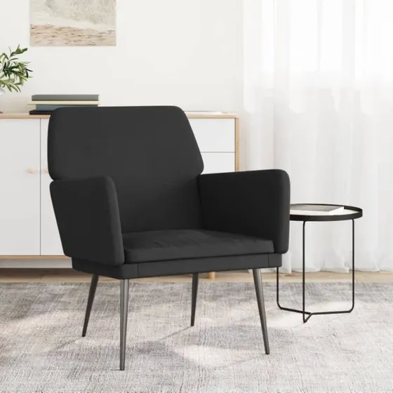 Velour lænestol 62x79x79 cm - Sort