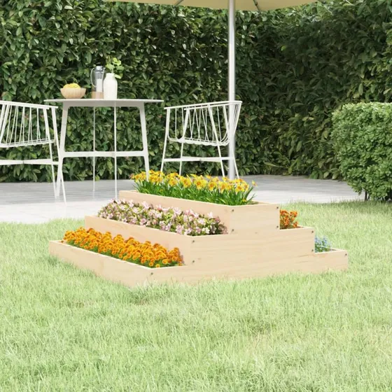 Plantekasse 80x80x27 cm i massivt fyrretræ