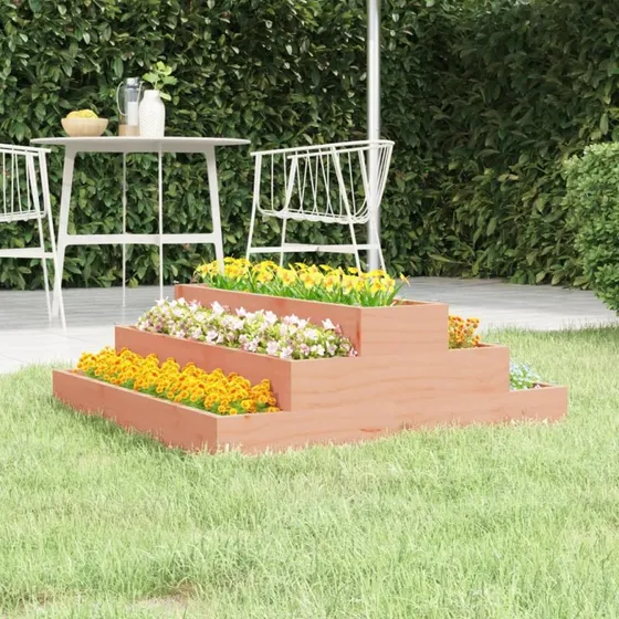 Plantekasse i douglasgran 80x80x27 cm – trinopdelt